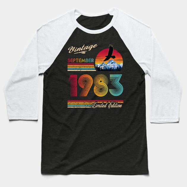 September 1983 Birthday Baseball T-Shirt by Green Splash